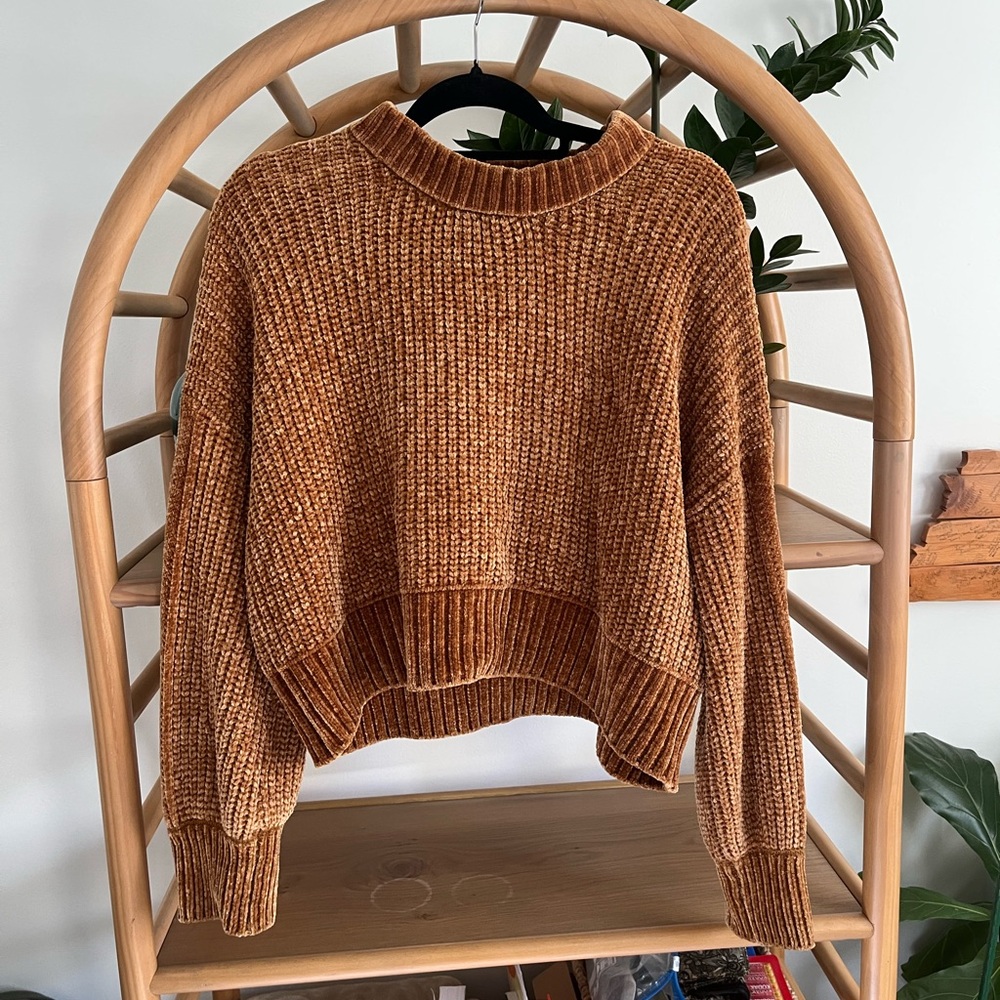 Pink Rose Women's Sweater - Warm Brown